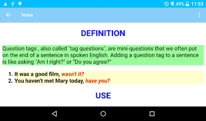 English Question Tags android App screenshot 1